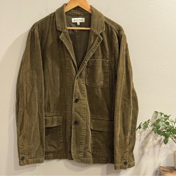 Alex Mill Other - Alex Mill Men's Large Olive Green Rugged Corduroy Mill Blazer Sack Jacket Casual